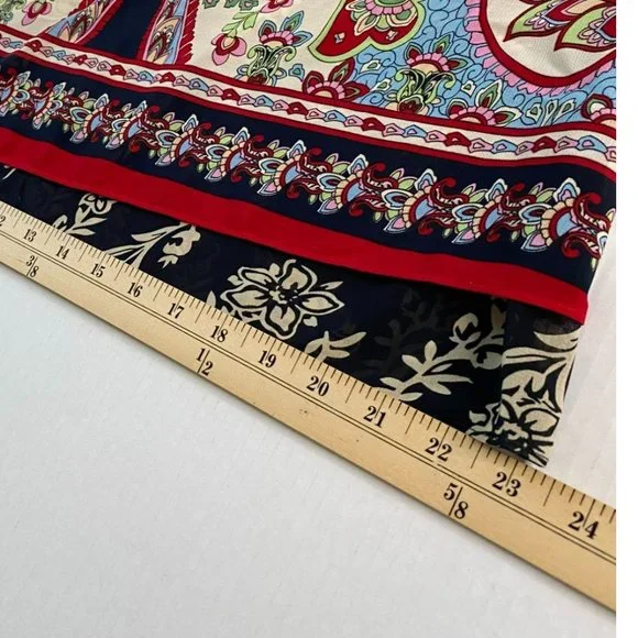 Bila Womens Sheer Sleeveless Print Top with Back Overlay Size M Bohemian Artsy - Picture 9 of 9